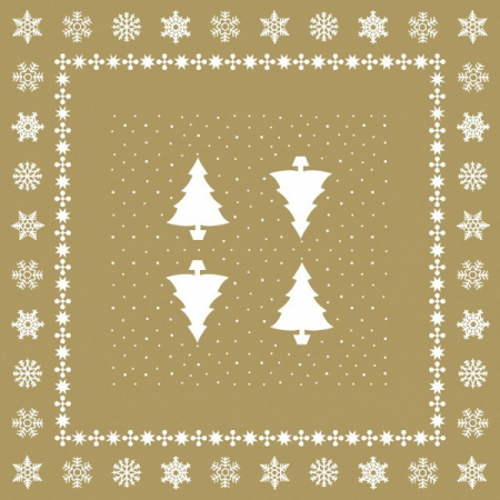 Asztalterítő, Linclass - Fehér Tree (Arany) / 80 x 80 cm / 1 db [1]