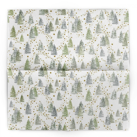 Szalvéták asztali ünnepi Linclass pentru Craciun/Revelion - Tommy (peisaj de iarna cu braduti) / 40 x 40 cm / 50 db [3]