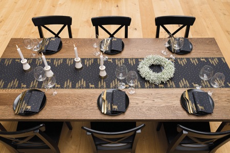 Asztali futó - Karacsonyi asztalfuto, Linclass - Liane schwarz / fekete / 40 × 24 cm / 1 db