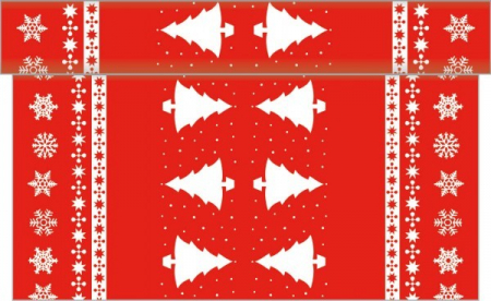 Asztali futó Linclass - Fehér Tree (piros) / 40 cm x 4,8 m / 1 tekercs [1]