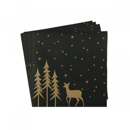 Szalvéták asztali ünnepi Linclass - Liane (Fekete-Arany) / 40 x 40 cm / 50 db [4]