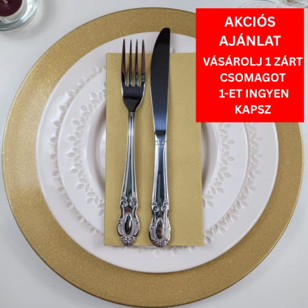 1 + 1 INGYEN - BAX Linclass prémium szalvéta, arany, 40 × 40 cm, hajtogatás 1/8, 864 db