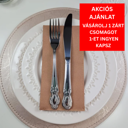 1 + 1 INGYEN - BAX Linclass prémium szalvéta, bronz, 40 × 40 cm, hajtogatás 1/8, 864 db