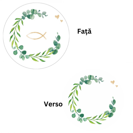 Karton poháralátét, fehér, hal minta, Ø 10,7 cm / 100 db [3]