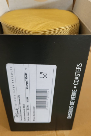 Papír poháralátét, arany, Ø 9 cm / 250 db [2]