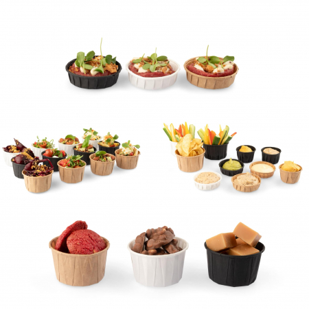 Fekete papírtálka (FSC®), kerek / 120 ml / Ø 70 × h43 mm / 100 db   [1]