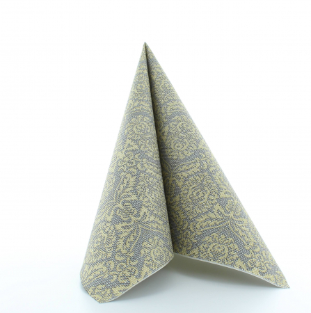 ÜNNEPI SZALVÉTÁK – VINTAGE - Ünnepi asztali szalvéták Linclass – Soren (díszgömbök bordó háttéren) / 40 × 40 cm / 50 db