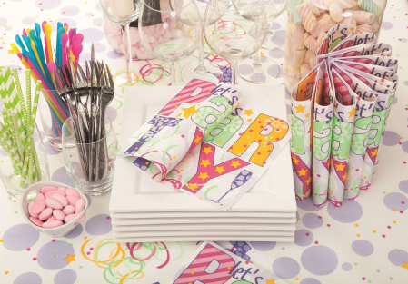 ÜNNEPI ASZTALI SZALVÉTÁK - Zsebes evőeszköz-tartó szalvéta Tissue Deluxe – Arany / 40 × 40 cm / 100 db