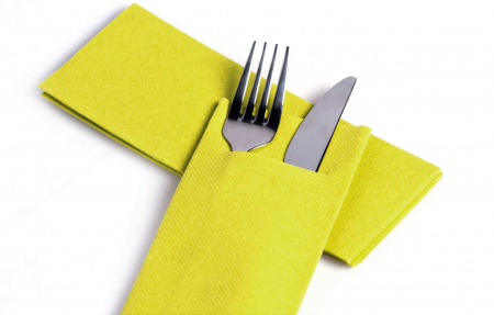 Linclass, PRÉMIUM MINŐSÉG - Evőeszköz-tartó szalvéta Linclass „Pub” – Kiwi-zöld / 40 × 33 cm / 75 db