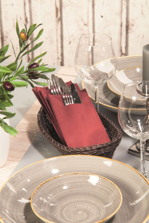 DELUXE, 4 rétegű - Zsebes evőeszköz-tartó szalvéta Tissue Deluxe – Sárga / 40 × 40 cm / 100 db