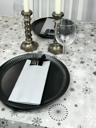 Eldobható dekorabrosz, Airlaid – Linclass Snowflakes (téli minta) / 140 × 220 cm / 1 db   [3]