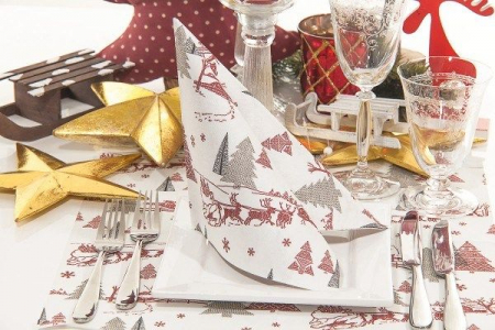 ASZTALTERÍTŐK - Karacsonyi asztalterito Linclass - Rudi / 80 × 80 cm / 20 db