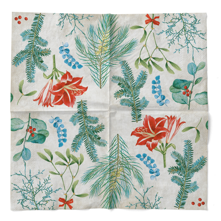 Karacsonyi 3 retegu tissue szalvetak - Amaryllis / 33 × 33 cm / 100 db [2]