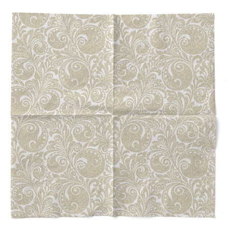 Karacsonyi 3 retegu tissue szalvetak - Jordan weiss-gold / feher-arany / 33 × 33 cm / 100 db [2]