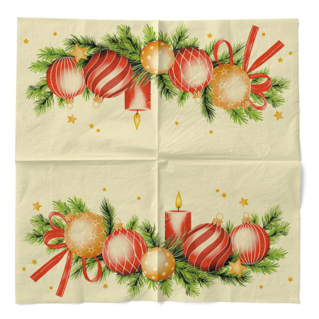 Karacsonyi 3 retegu tissue szalvetak - Kerstin champagner / pezsgoszin / 33 × 33 cm / 100 db [2]