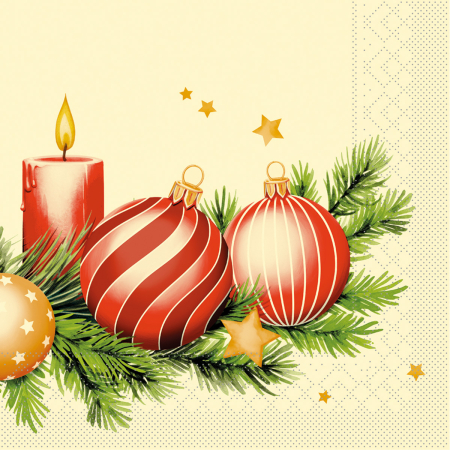 Karacsonyi 3 retegu tissue szalvetak - Kerstin champagner / pezsgoszin / 40 × 40 cm / 100 db [2]