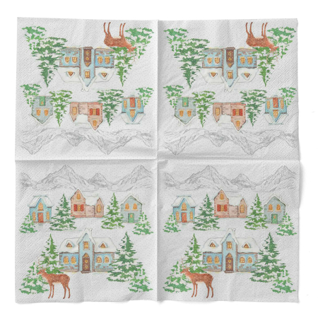 Karacsonyi 3 retegu tissue szalvetak - Sandy / 33 × 33 cm / 100 db [2]