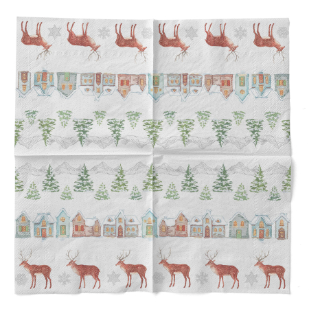 Karacsonyi 3 retegu tissue szalvetak - Sandy / 40 × 40 cm / 100 db [2]