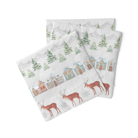 Karacsonyi tissue szalvetak 40 x 40 – Rendelesre - Karacsonyi 3 retegu tissue szalvetak - Sandy / 40 × 40 cm / 100 db