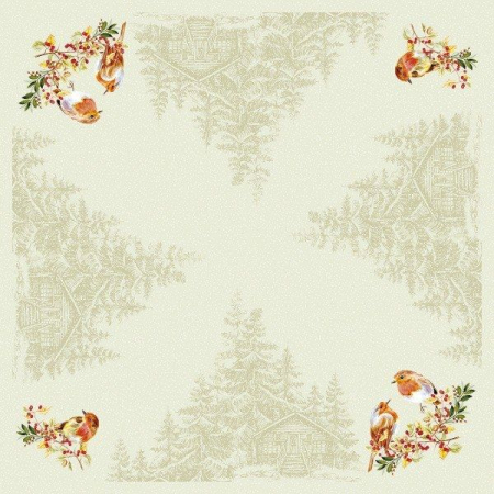 Karacsonyi asztalteritok – Rendelesre - Karacsonyi asztalterito Linclass - Pippa beige / 80 × 80 cm / 20 db