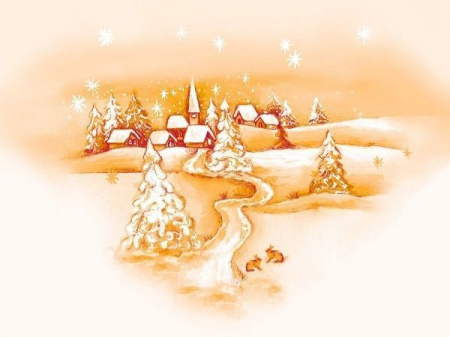 Asztali alátét, Linclass – Silence Apricot (téli tájkép) / 40 × 30 cm / 100 db [2]