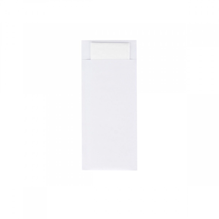 Fehér evőeszköztartó tasak fehér szalvétával / 100 db [1]