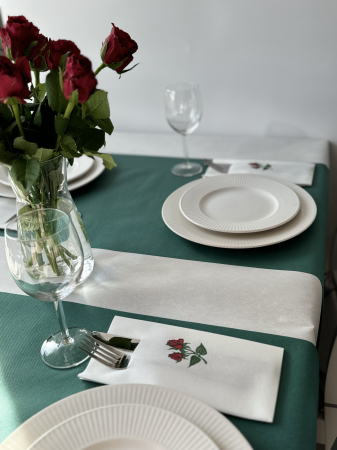 Zsebes evőeszköz-tartó szalvéta, Linclass Airlaid (Rózsa) / 43 × 43 cm / 75 db [6]