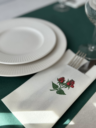 Zsebes evőeszköz-tartó szalvéta, Linclass Airlaid (Rózsa) / 43 × 43 cm / 75 db [7]