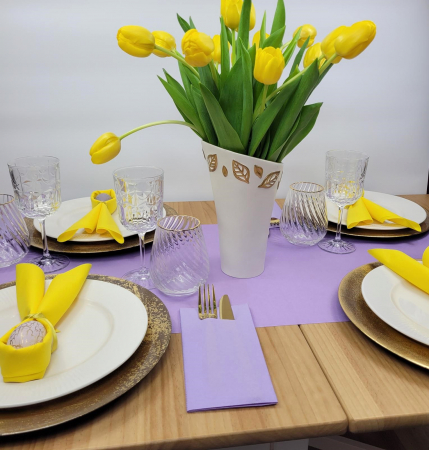 Asztalterítő Linclass – Fehér / 80 × 80 cm / 1 db [2]