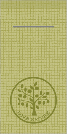 EVŐESZKÖZTARTÓ SZALVÉTÁK - Evőeszköztartó zsebszalvéta Linclass Love Nature / Jute (olíva) / 40 × 40 cm / 75 db