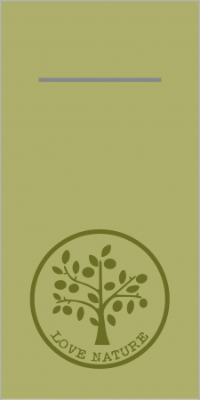 EVŐESZKÖZTARTÓ SZALVÉTÁK - servetele oliv cu buzunar pentru tacamuri