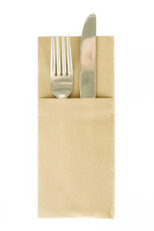 Softpoint, LEGKELENDŐBB - Zsebes evőeszköztartó szalvéta, Softpoint – Sötét krém / 33 × 40 cm / 50 db