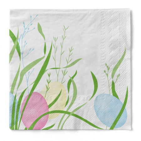 Asztali szalvéták, 3 rétegű, mintás - 3 rétegű asztali szalvéta, Tissue – Ostern (tojás-mintás) / 33 × 33 cm / 100 db