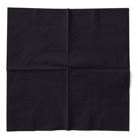 3 rétegű asztali szalvéta, Tissue – Fekete / 24 × 24 cm / 150 db [1]