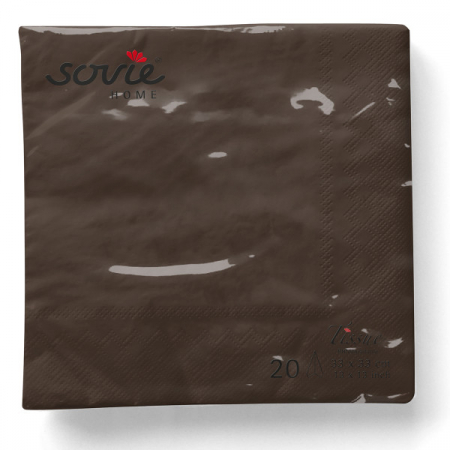 3 rétegű asztali szalvéta, Tissue – Barna / 33 × 33 cm / 20 db [1]