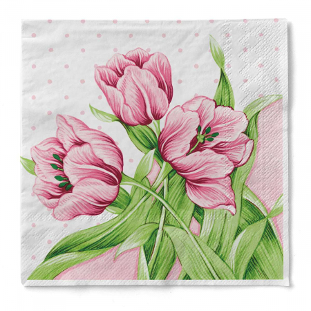 Asztali szalvéták, 3 rétegű, mintás - Háromrétegű asztali szalvéta Tissue – Elsa / 33 × 33 cm / 100 db