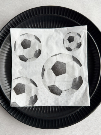 Háromrétegű asztali papírszalvéta – Focilabdák / 33 × 33 cm / 20 db [1]