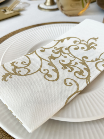 Airlaid ünnepi asztali szalvéta – Arany minta / 48 × 43 cm / 60 db [5]