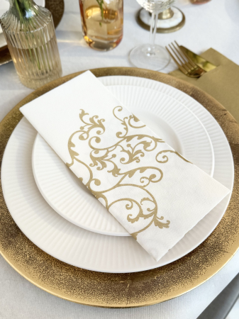Airlaid ünnepi asztali szalvéta – Arany minta / 48 × 43 cm / 60 db [6]