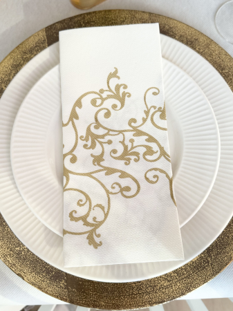 Airlaid ünnepi asztali szalvéta – Arany minta / 48 × 43 cm / 60 db [3]
