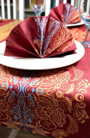 ÜNNEPI SZALVÉTÁK – MÁRCIUS 1 & 8 - Ünnepi asztali szalvéták, Linclass – Ellen (bordó) / 40 × 40 cm / 12 db