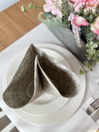 Ünnepi asztali szalvéta, Linclass – Jacquard (bézs) / 40 × 40 cm / 12 db [6]