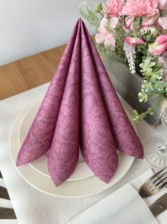 Ünnepi asztali szalvéta, Linclass – Jacquard (lila) / 40 × 40 cm / 12 db [3]