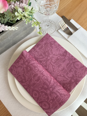 Ünnepi asztali szalvéta, Linclass – Jacquard (lila) / 40 × 40 cm / 12 db [9]