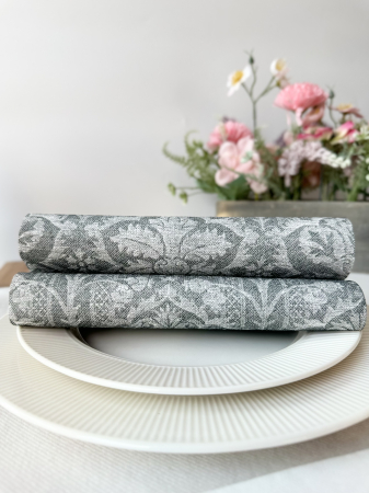Ünnepi asztali szalvéta, Linclass – Jacquard (szürke) / 40 × 40 cm / 12 db [5]