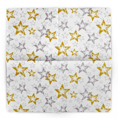 Szalvéták asztali ünnepi Linclass pentru Craciun/Revelion - Allison (stelute aurii si argintii) / 40 x 40 cm / 50 db [5]