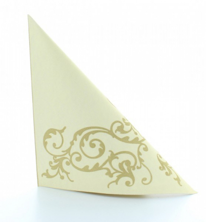 Ünnepi asztali szalvéták, Linclass – Pomp (Arany-Krém) / 40 × 40 cm / 50 db [5]