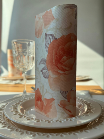 Ünnepi asztali szalvéta, Linclass - Rosalie (pasztell narancs) / 40 x 40 cm / 50 db [5]