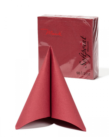 ÜNNEPI SZALVÉTÁK – SZÜLETÉSNAP VAGY KERESZTELŐ - Ünnepi asztali szalvéták, Softpoint – Bordó / 40 × 40 cm / 50 db  