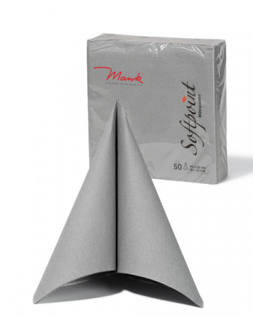 ÜNNEPI SZALVÉTÁK – ESKÜVŐ - Szalvéták asztali ünnepi Softpoint - Szürke / 40x40 cm / 50 db